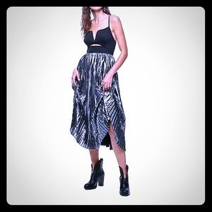 Free people piper pleated midi dress